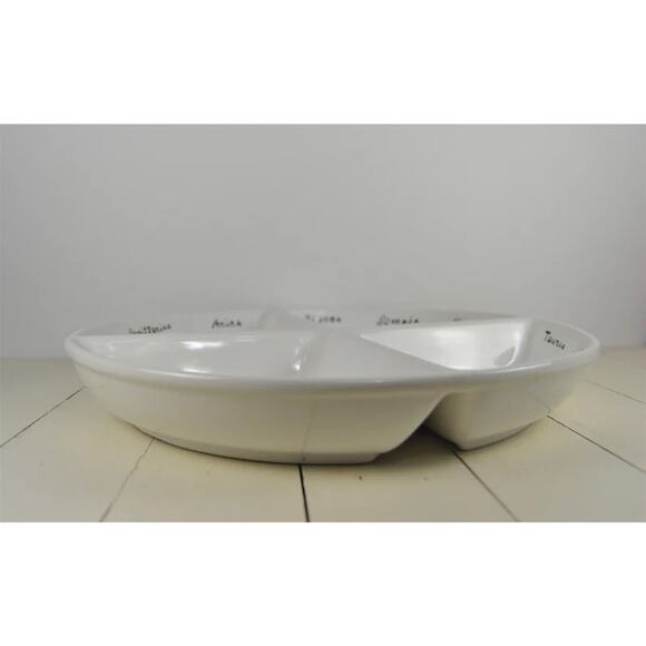 Pottery Barn White Whats Your Sign Horoscope Party Divided Server Dish 15” - Picture 2 of 6